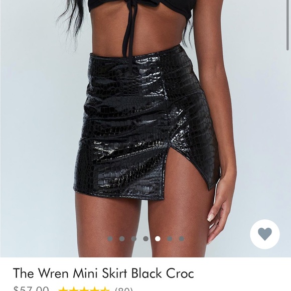 Princess Polly Dresses & Skirts - Black Croc Skirt